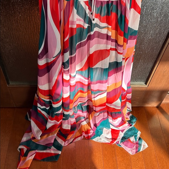 The PatBO Delos Plunge Maxi Dress size 12 colorful resort wear dress. - Picture 15 of 17
